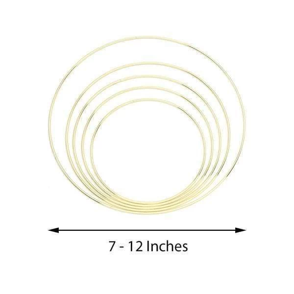 5 Pcs Metal Round Hoops Hanging Wreaths Rings - Image 2