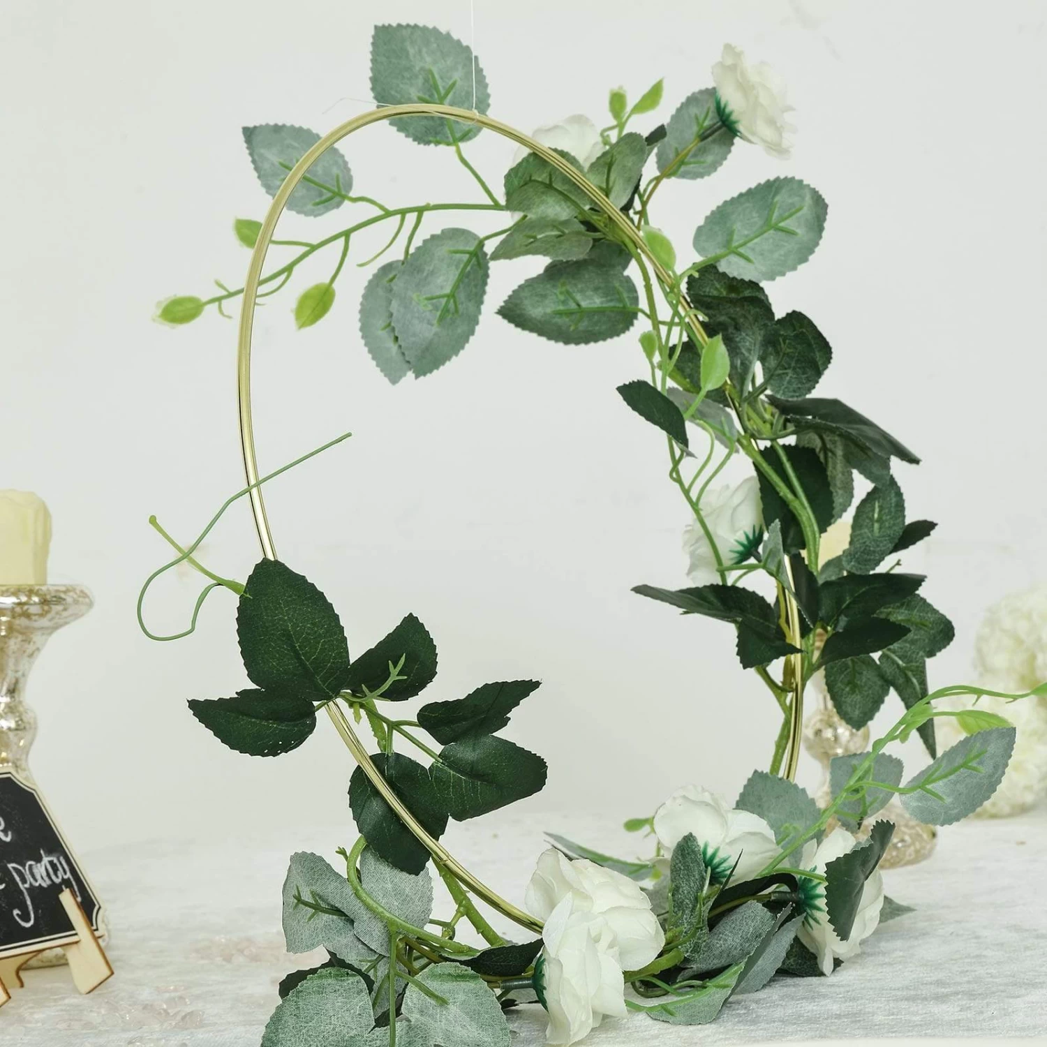 5 Pcs Metal Round Hoops Hanging Wreaths Rings - Image 3