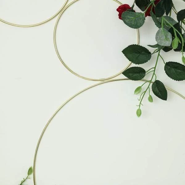 5 Pcs Metal Round Hoops Hanging Wreaths Rings - Image 9