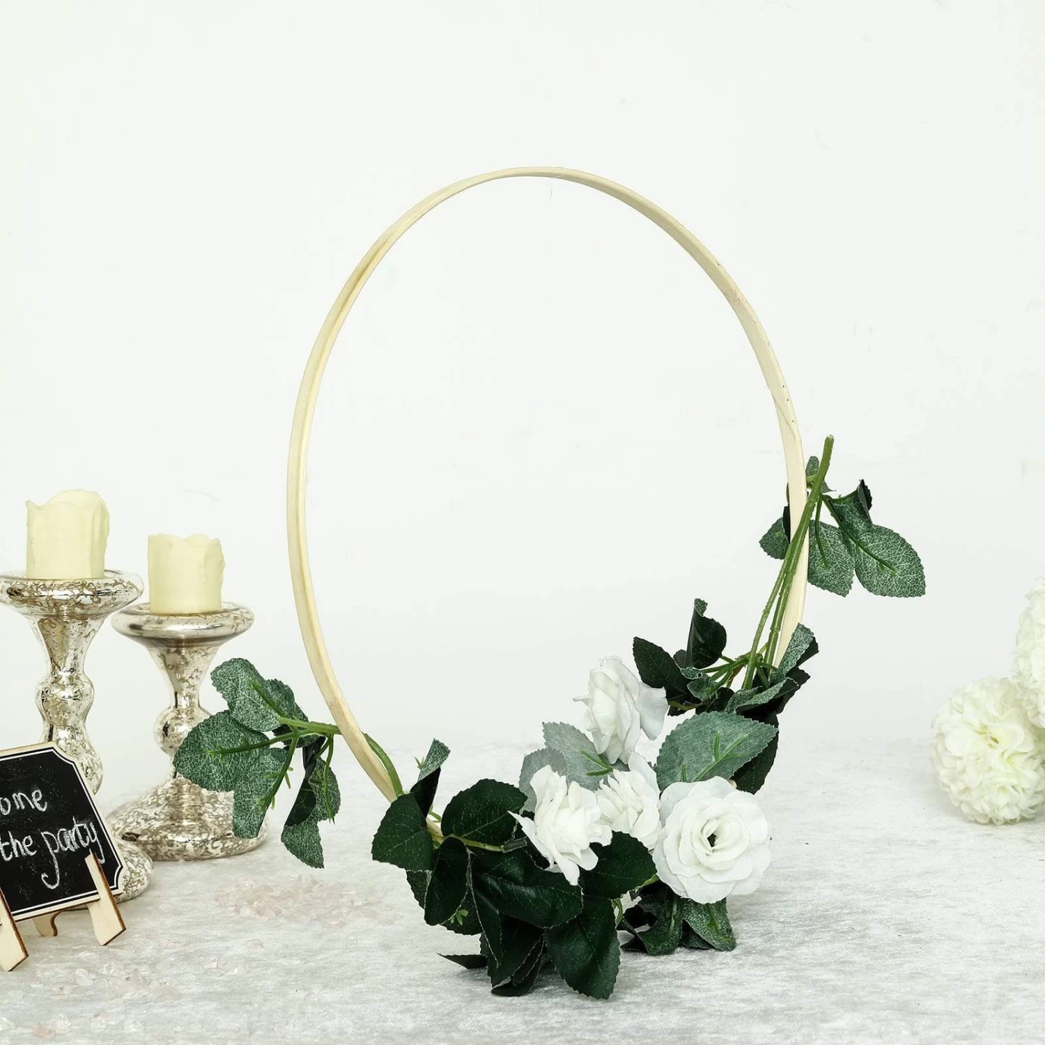 5 Pcs Metal Round Hoops Hanging Wreaths Rings - Image 16