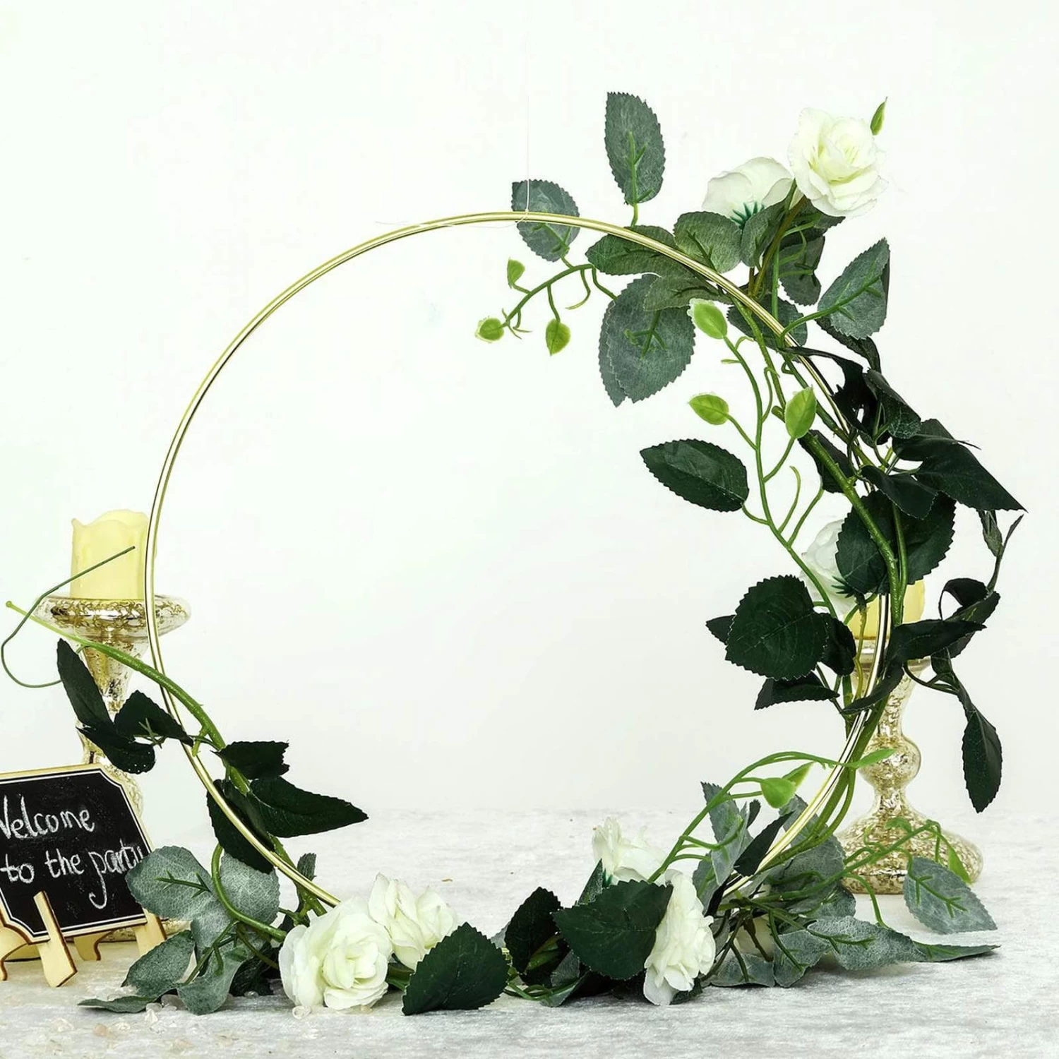 5 Pcs Metal Round Hoops Hanging Wreaths Rings