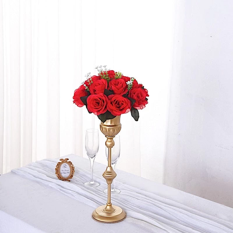 2 Silk Roses 10" Artificial Flower Ball Bouquets Centerpieces - Image 15