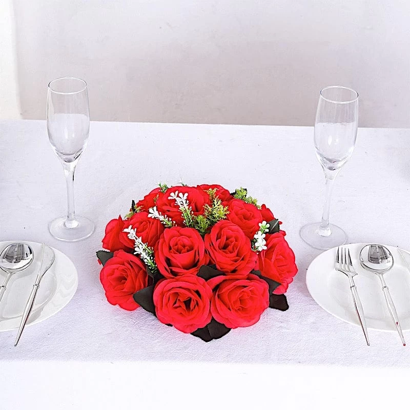 2 Silk Roses 10" Artificial Flower Ball Bouquets Centerpieces - Image 17
