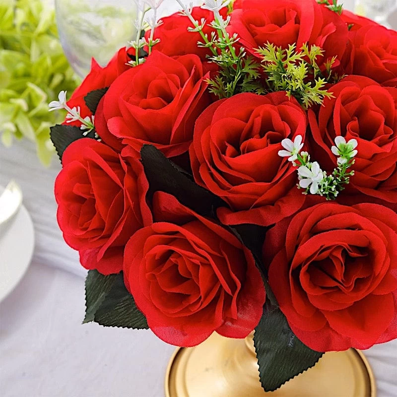 2 Silk Roses 10" Artificial Flower Ball Bouquets Centerpieces - Image 18