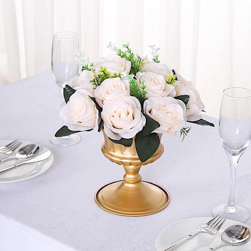 2 Silk Roses 10" Artificial Flower Ball Bouquets Centerpieces - Image 2