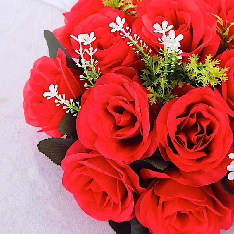 2 Silk Roses 10" Artificial Flower Ball Bouquets Centerpieces - Image 20
