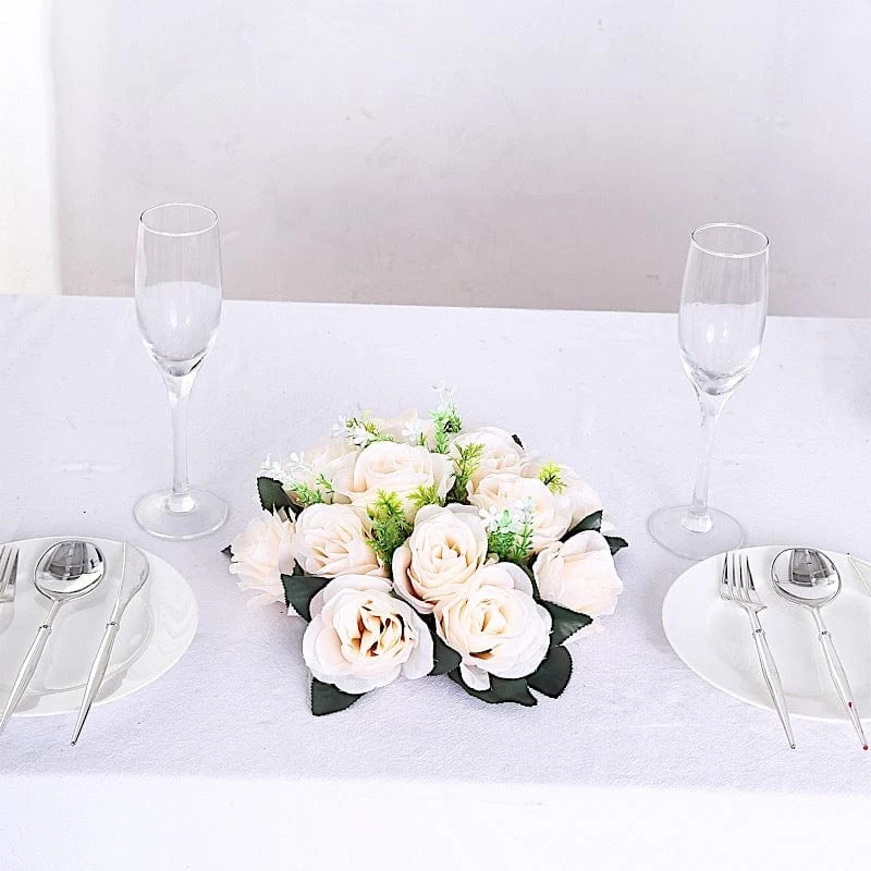 2 Silk Roses 10" Artificial Flower Ball Bouquets Centerpieces - Image 8