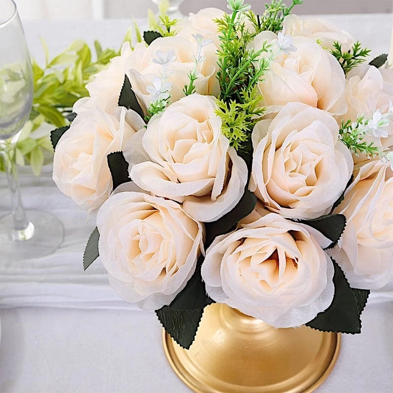 2 Silk Roses 10" Artificial Flower Ball Bouquets Centerpieces - Image 6