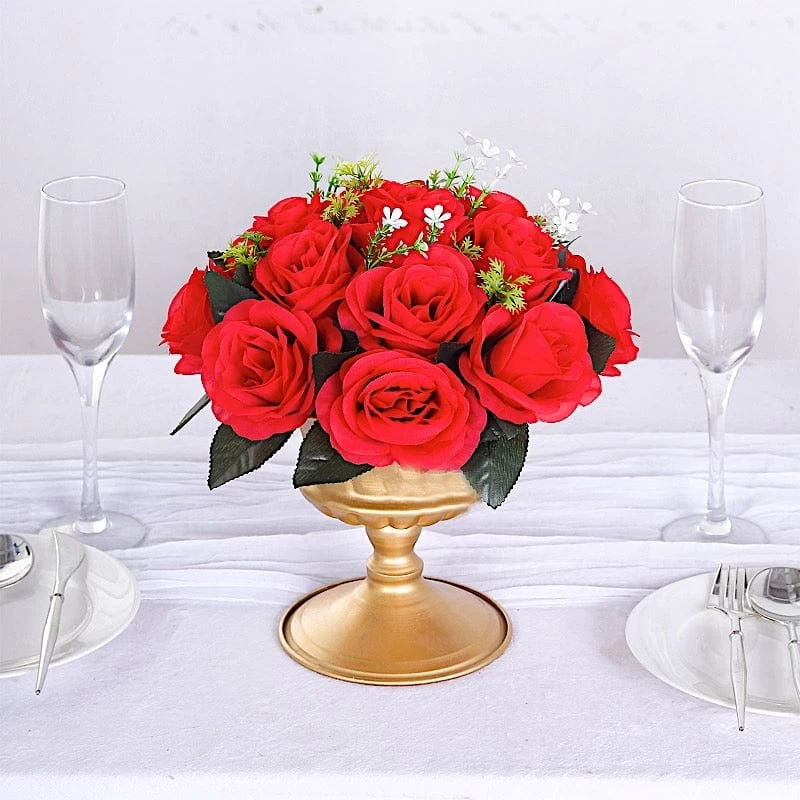 2 Silk Roses 10" Artificial Flower Ball Bouquets Centerpieces - Image 11