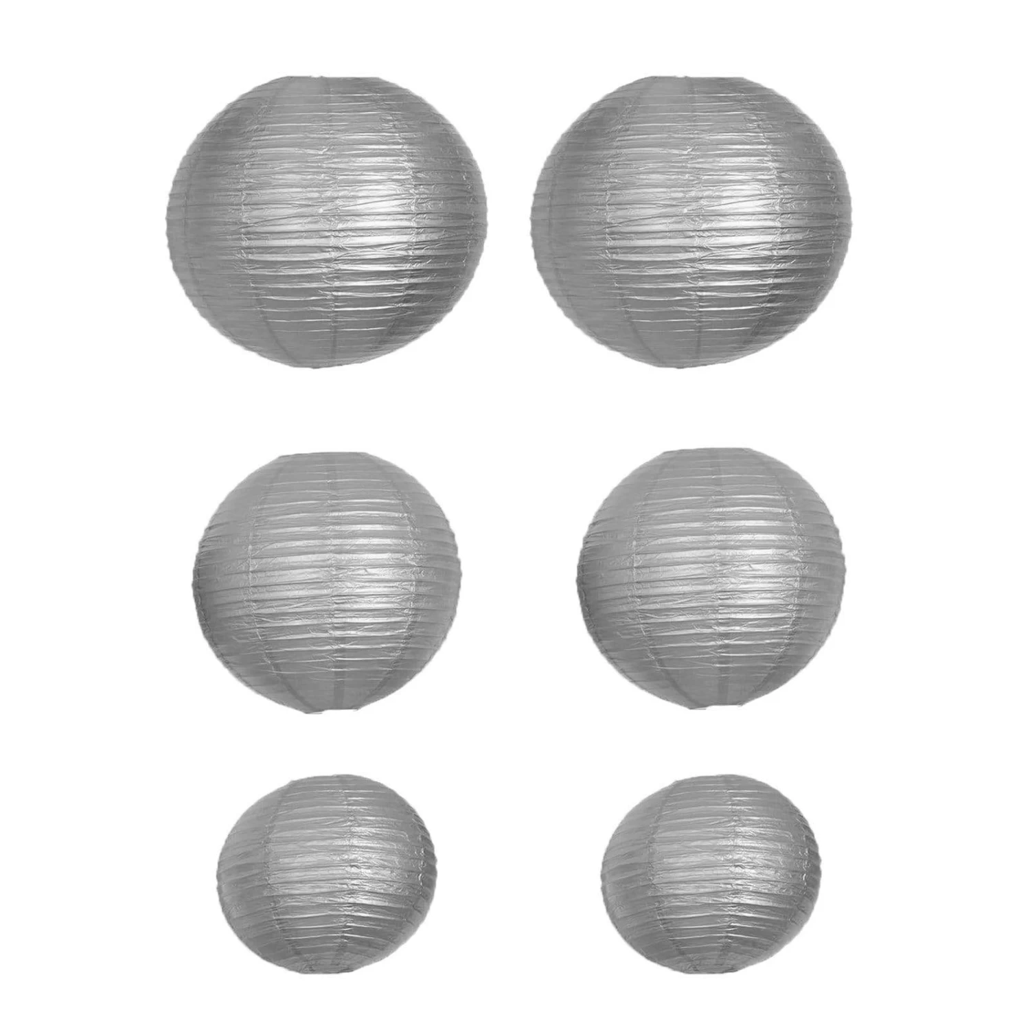 6 Pcs Large Assorted 16" 20" 24" Hanging Paper Lanterns - Image 2