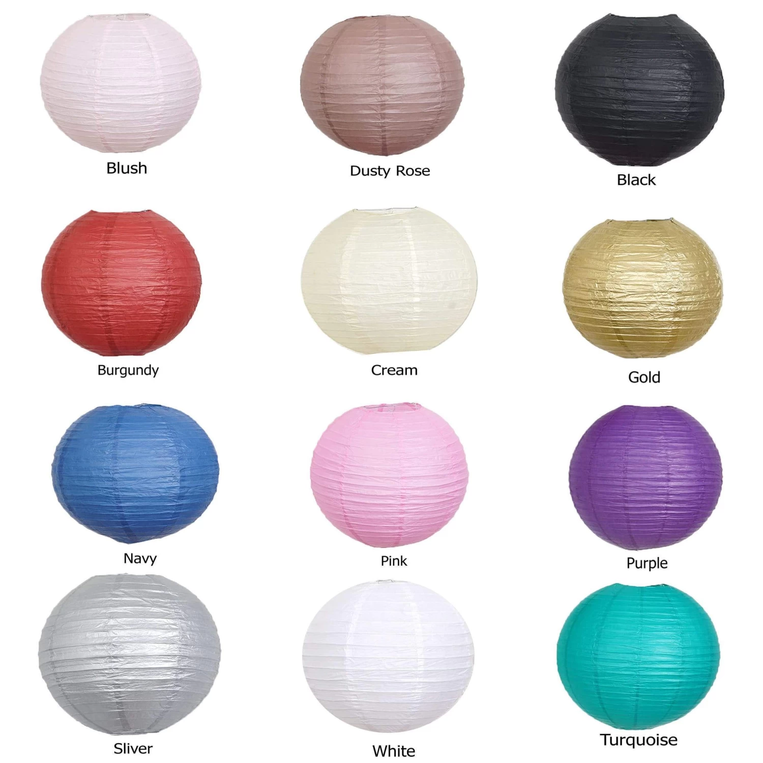 6 Pcs Large Assorted 16" 20" 24" Hanging Paper Lanterns - Image 5