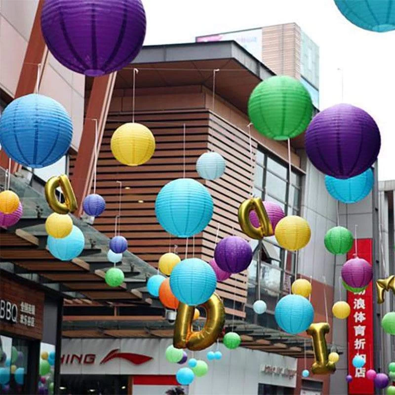 6 Pcs Large Assorted 16" 20" 24" Hanging Paper Lanterns - Image 6