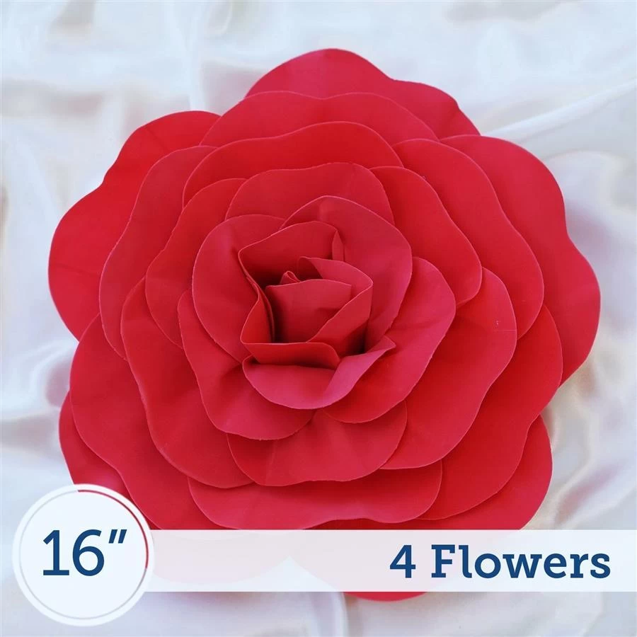 4 Pcs 16" Wide Foam Large Roses For Flower Walls - Image 10