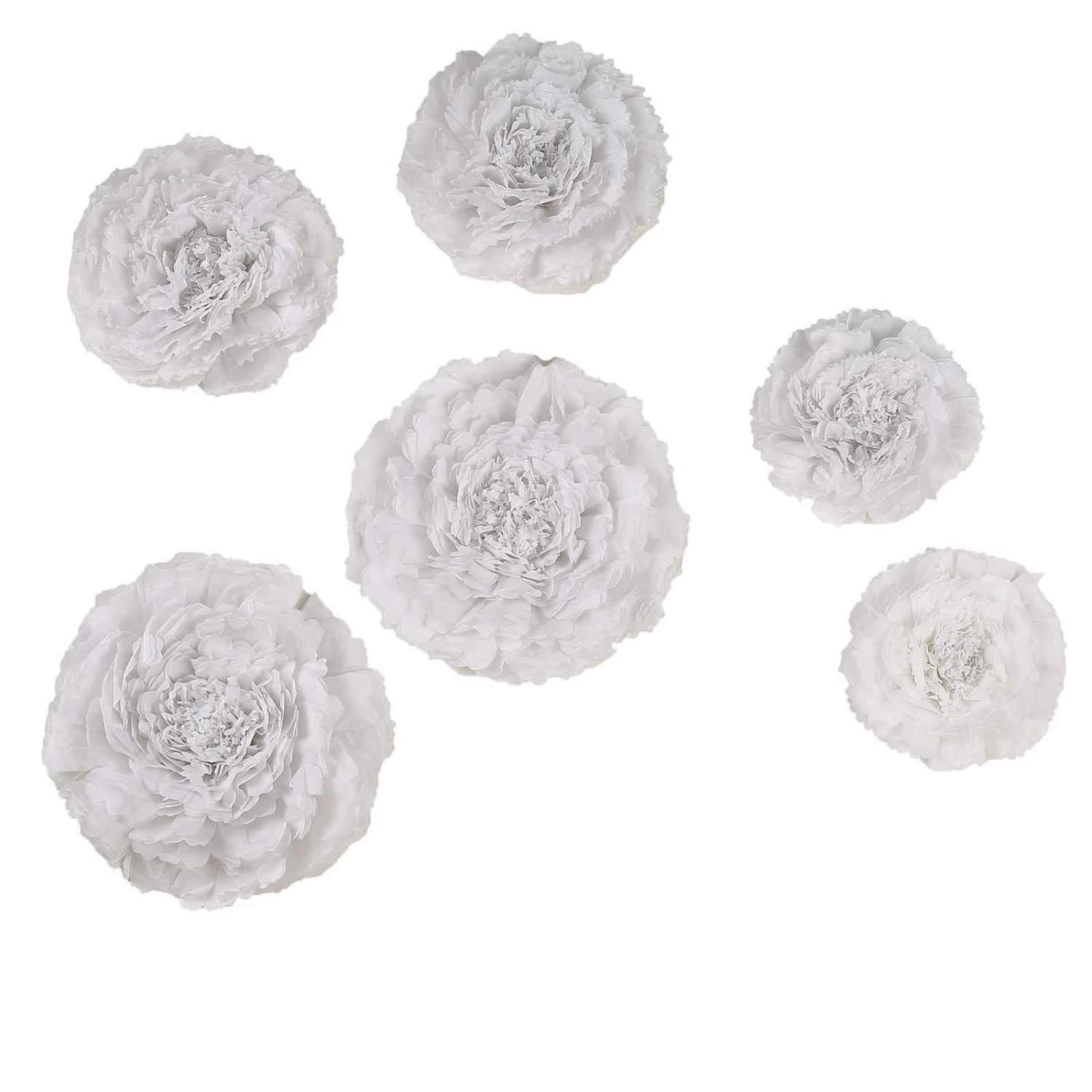 6 Pcs 12 In 16 In 20 In Wide Carnations Extra Large Paper Tissue Flowers - Image 12