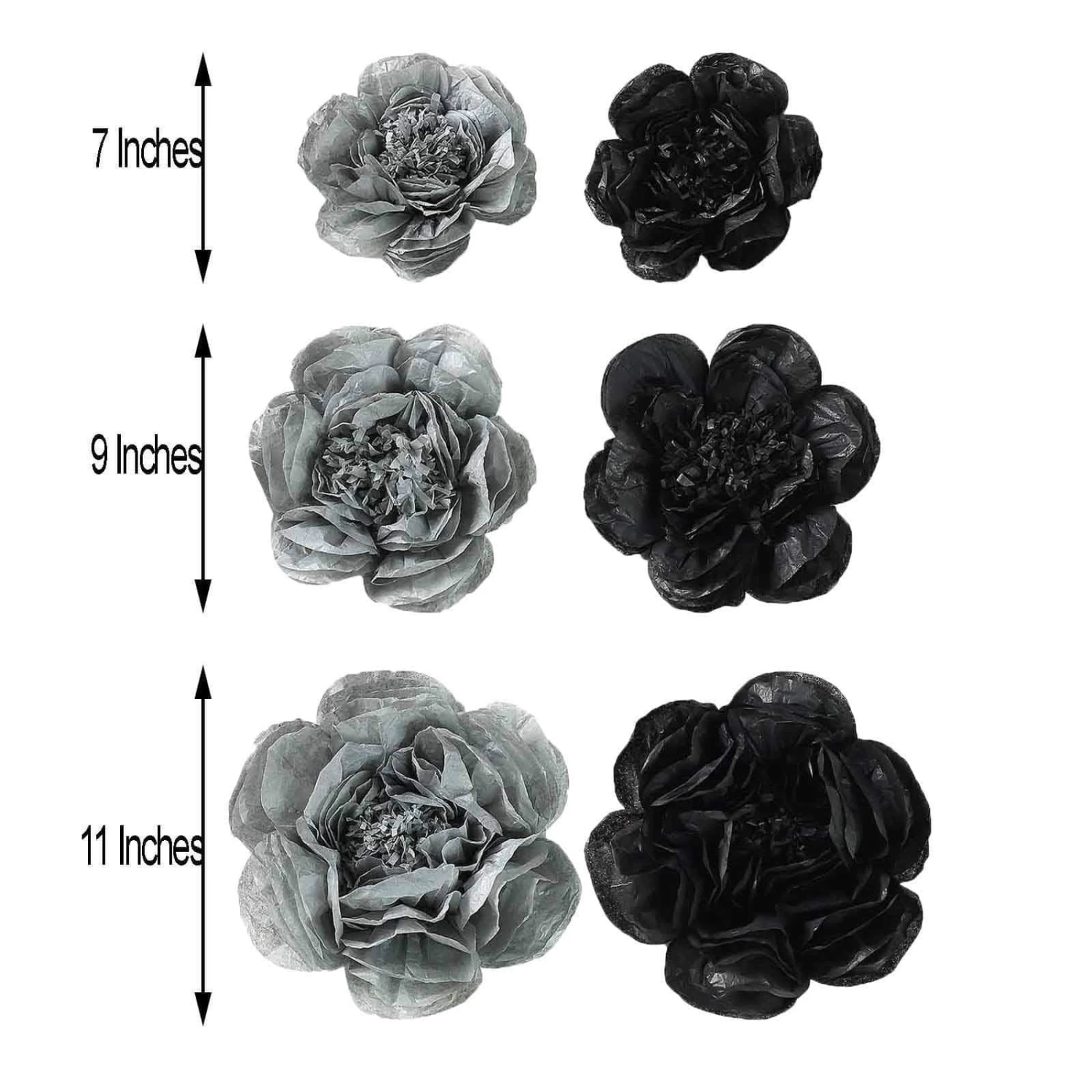 6 Pcs 7 In 9 In 11 In Paper Peony Tissue Flowers - Image 7