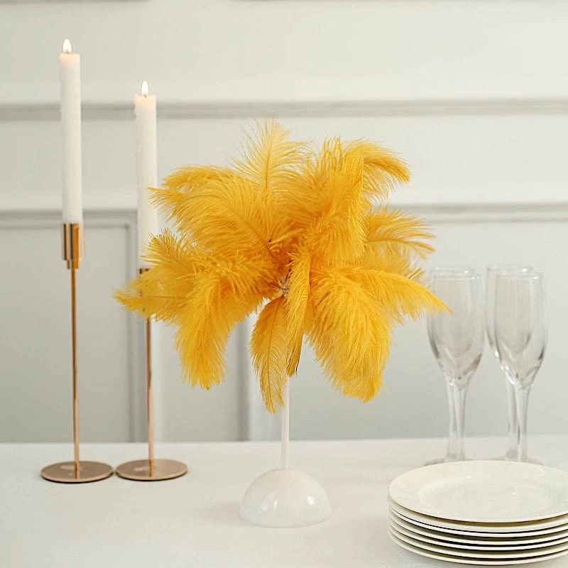 15 In Ostrich Feather LED Table Lamp Centerpiece Battery Operated Desk Light - Image 17