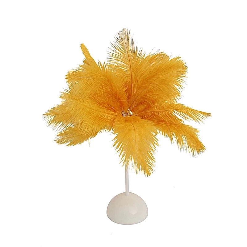 15 In Ostrich Feather LED Table Lamp Centerpiece Battery Operated Desk Light - Image 13
