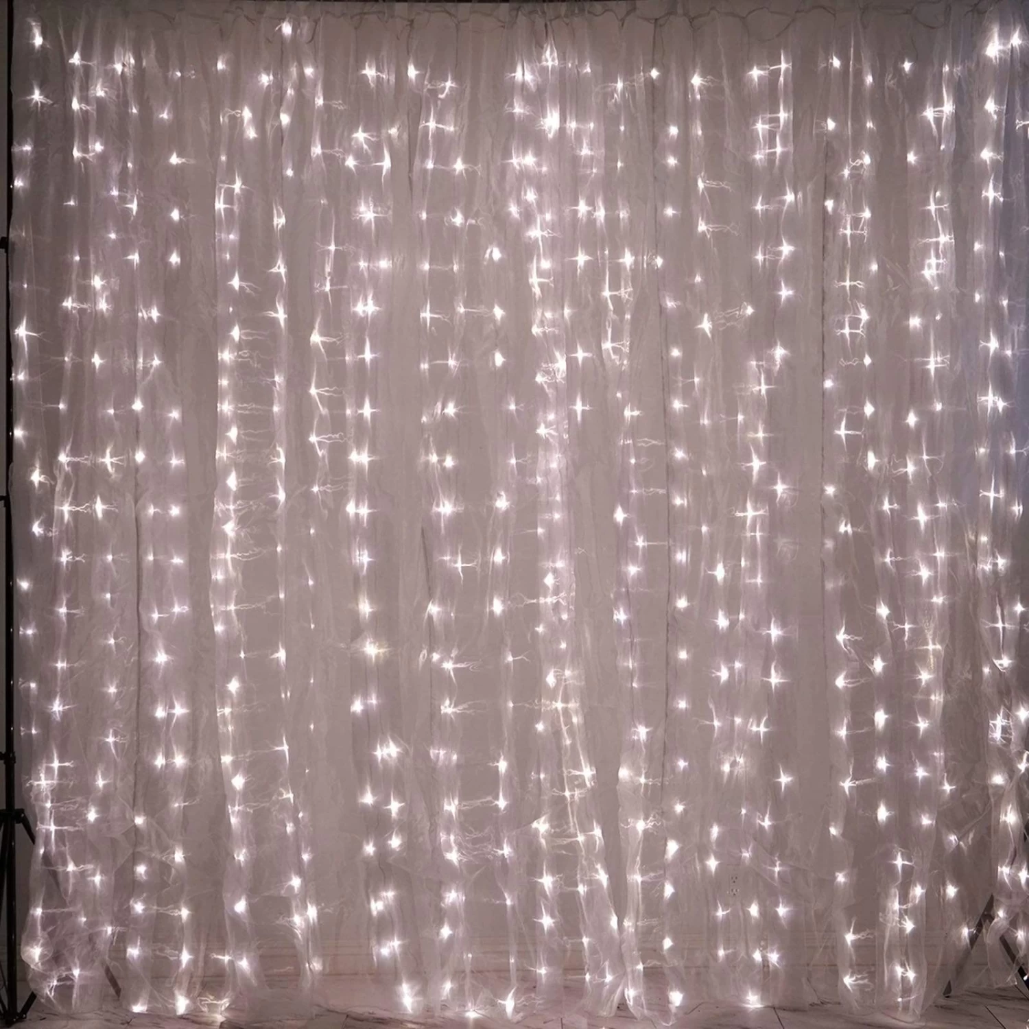 18 Feet X 9 Feet LED Lights With Organza Backdrop Curtain - Image 2