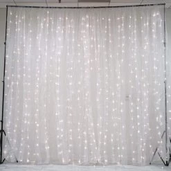 18 Feet X 9 Feet LED Lights With Organza Backdrop Curtain
