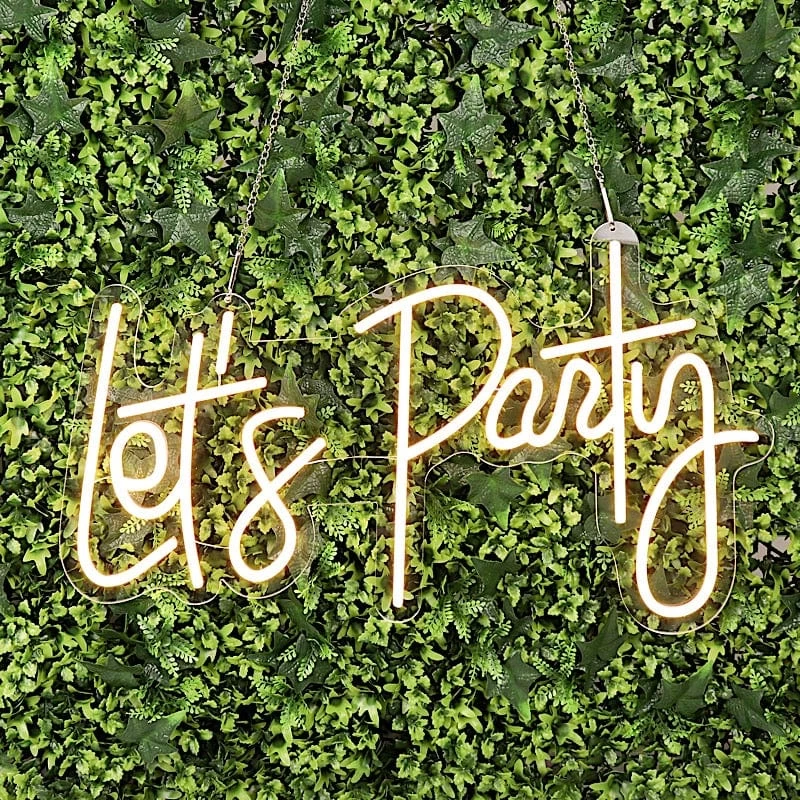 23 In Warm White Let's Party Neon Sign LED Backdrop Wall Decorative Lights - Image 8