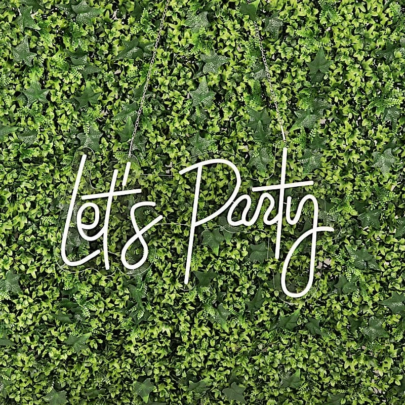 23 In Warm White Let's Party Neon Sign LED Backdrop Wall Decorative Lights - Image 7