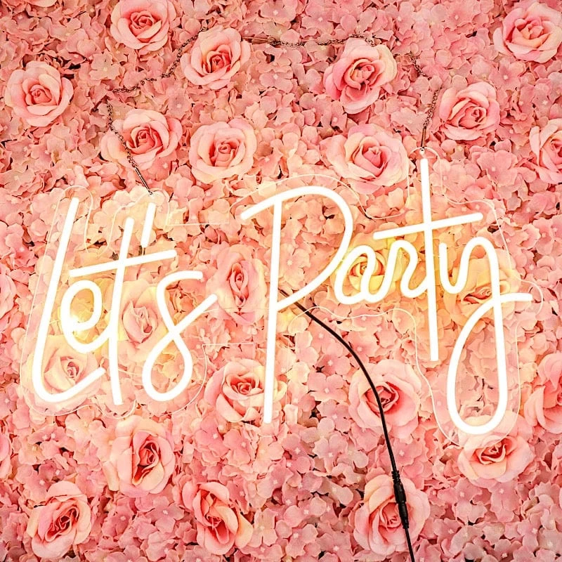 23 In Warm White Let's Party Neon Sign LED Backdrop Wall Decorative Lights - Image 4