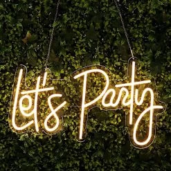 23 In Warm White Let's Party Neon Sign LED Backdrop Wall Decorative Lights
