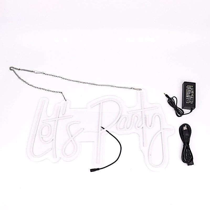 23 In Warm White Let's Party Neon Sign LED Backdrop Wall Decorative Lights - Image 9