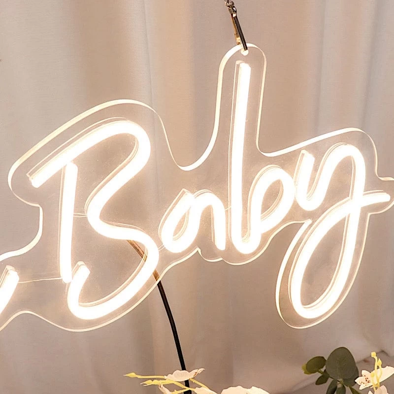 26 In Warm White Oh Baby Neon Sign LED Backdrop Wall Decorative Lights - Image 5