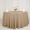 108 In Natural Round Faux Burlap Tablecloth