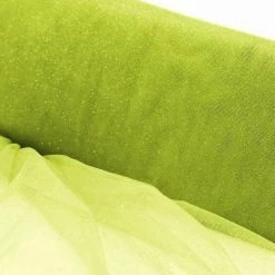 54 Inch X 15 Yards Apple Green Wedding Glittered Tulle Roll