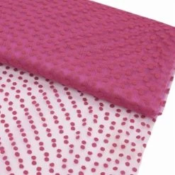 60 Inch X 10 Yards Fuchsia Polka Dots Tulle Roll