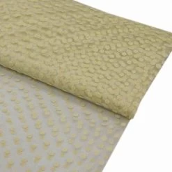 60 Inch X 10 Yards Ivory Polka Dots Tulle Roll