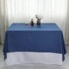 85 Inch Dark Blue Faux Denim Polyester Table Overlay