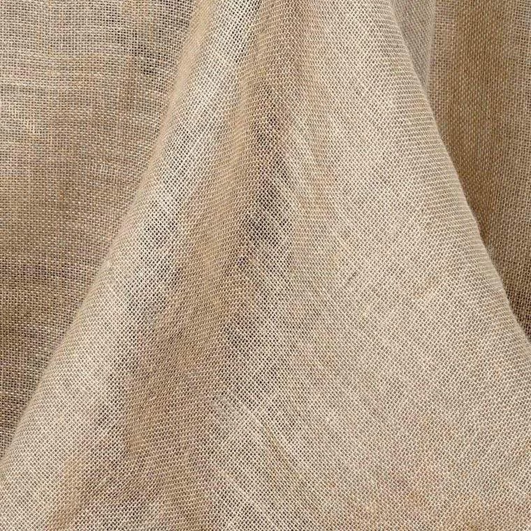 90 In X 132 In Natural Brown Burlap Rectangular Tablecloth - Image 4