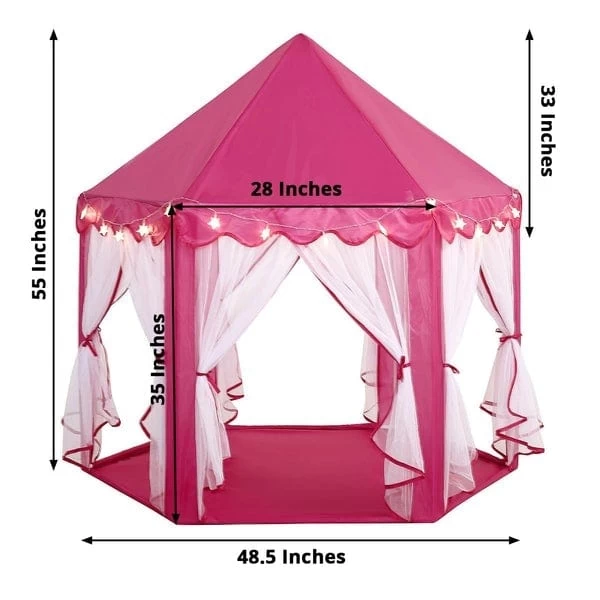 Pink Princess Castle Play Tent For Kids Indoor Outdoor Children Playhouse - Image 3