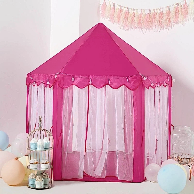 Pink Princess Castle Play Tent For Kids Indoor Outdoor Children Playhouse - Image 6