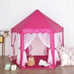 Pink Princess Castle Play Tent For Kids Indoor Outdoor Children Playhouse