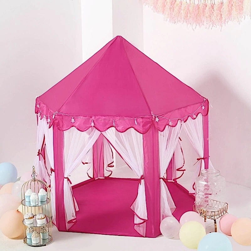 Pink Princess Castle Play Tent For Kids Indoor Outdoor Children Playhouse - Image 7