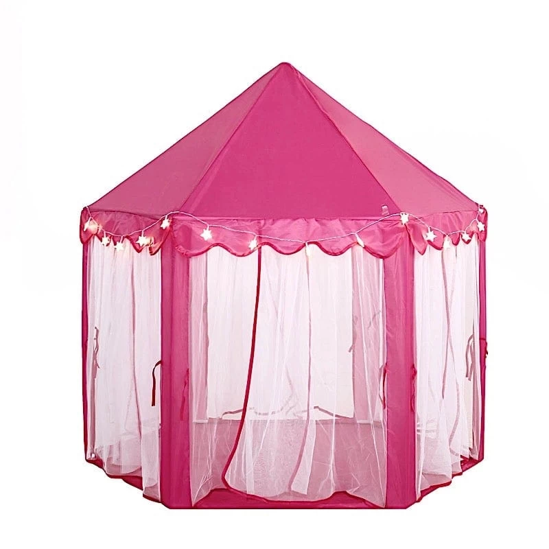 Pink Princess Castle Play Tent For Kids Indoor Outdoor Children Playhouse - Image 10