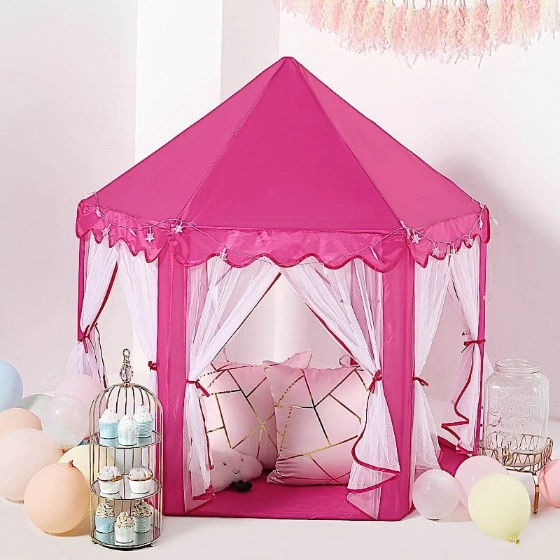 Pink Princess Castle Play Tent For Kids Indoor Outdoor Children Playhouse - Image 2