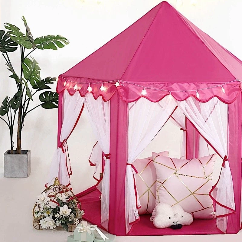 Pink Princess Castle Play Tent For Kids Indoor Outdoor Children Playhouse - Image 5
