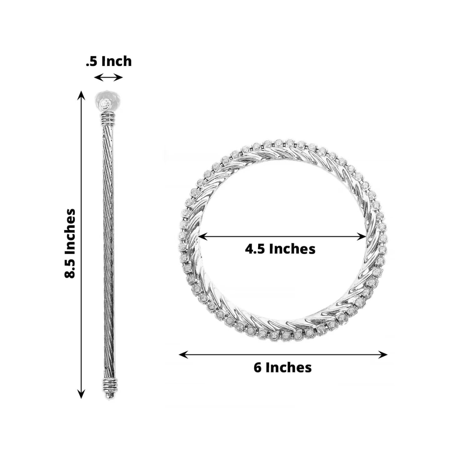 2 Round 6 In Plastic Curtain Tie Backs Braided Design With Acrylic Crystals - Image 13