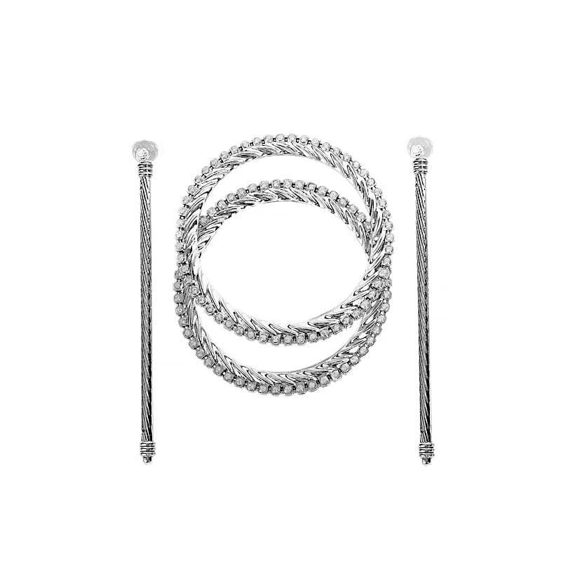 2 Round 6 In Plastic Curtain Tie Backs Braided Design With Acrylic Crystals - Image 15