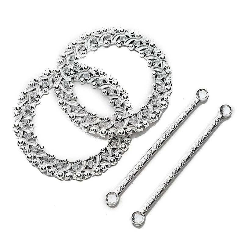 2 Round 7 In Plastic With Acrylic Crystals Curtain Tie Backs Backdrop Drapery Bands - Image 18