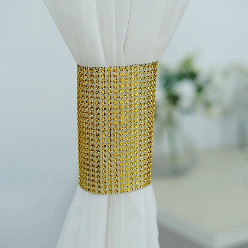 4 Rhinestone Mesh With Velcro Curtain Tie Backs Backdrop Drapery Bands - Image 4