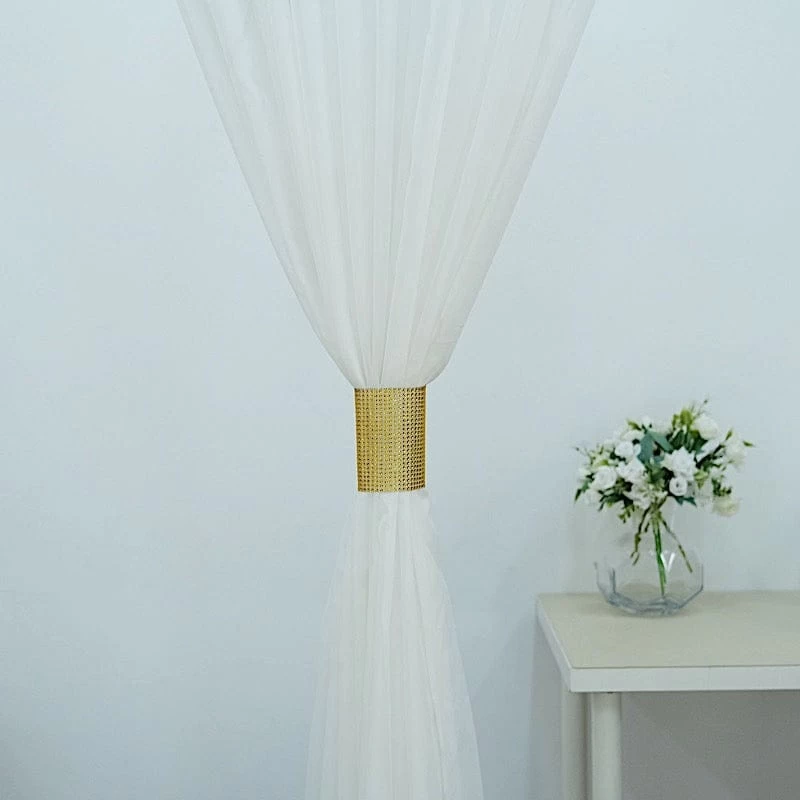 4 Rhinestone Mesh With Velcro Curtain Tie Backs Backdrop Drapery Bands - Image 3