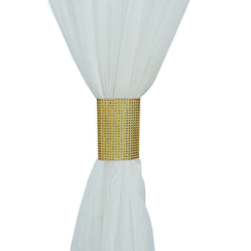 4 Rhinestone Mesh With Velcro Curtain Tie Backs Backdrop Drapery Bands - Image 8