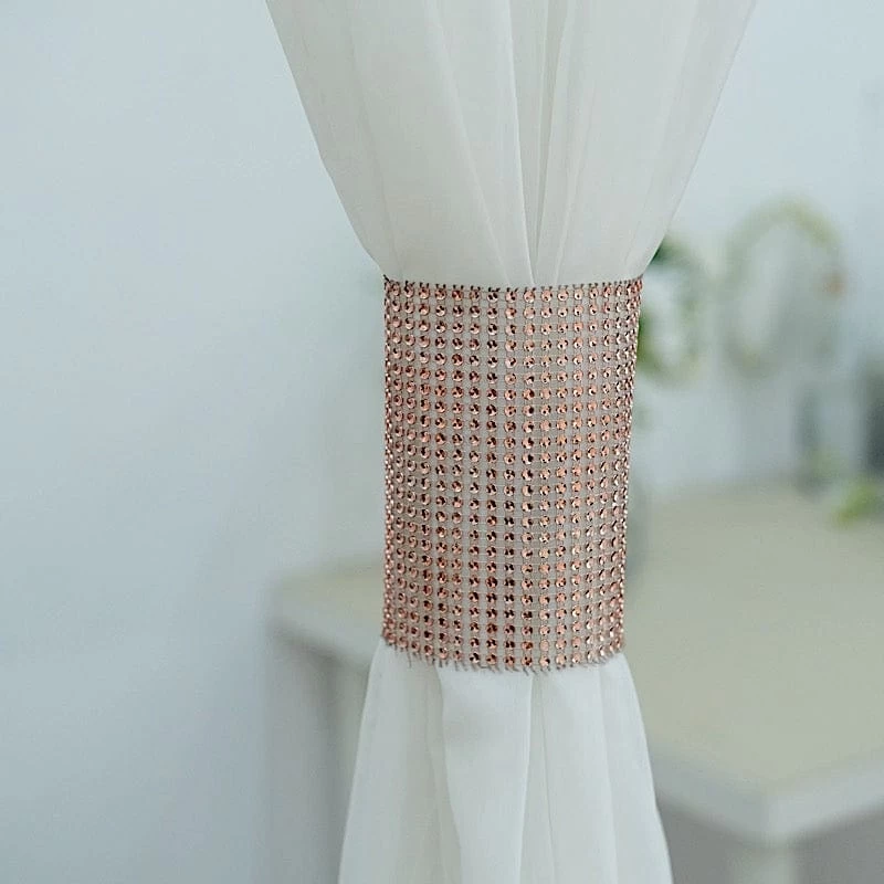 4 Rhinestone Mesh With Velcro Curtain Tie Backs Backdrop Drapery Bands - Image 14