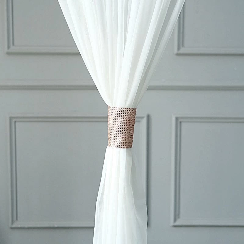 4 Rhinestone Mesh With Velcro Curtain Tie Backs Backdrop Drapery Bands - Image 17